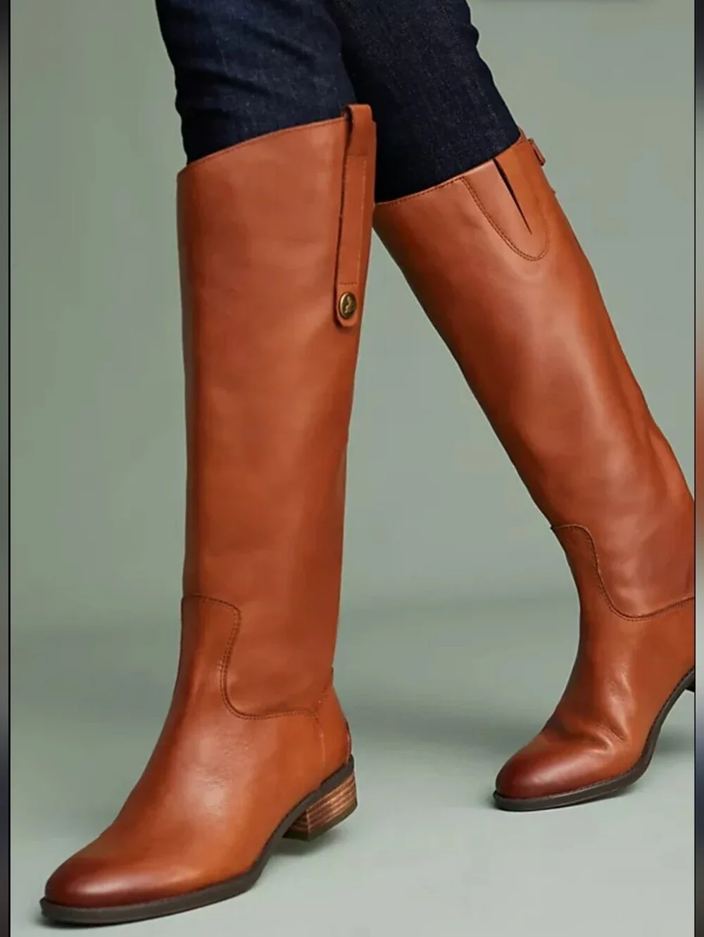 Sam Edelman Anthropologie Brown Leather Penny Riding Boots_8.5